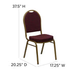 Chaise de banquet empilable à dossier bombé de la 