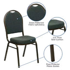 Chaise de banquet empilable à dossier bombé de la 