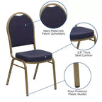 Chaise de banquet empilable à dossier bombé de la 