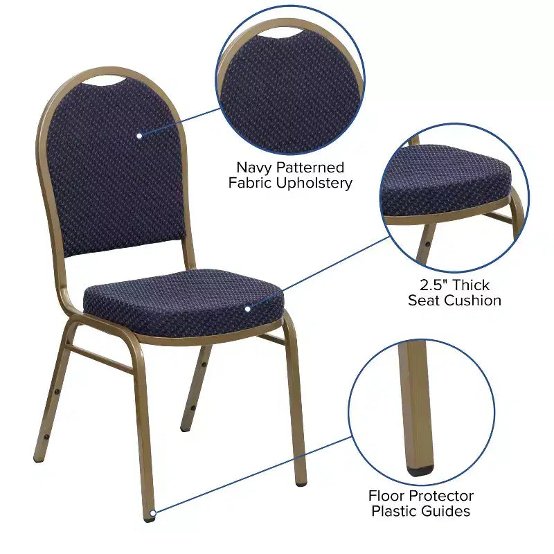 Chaise de banquet empilable à dossier bombé de la série HERCULES