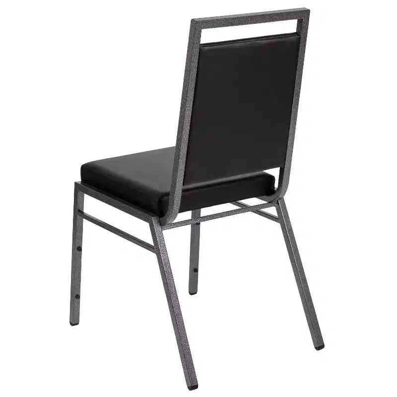 Chaise de banquet empilable à dossier carré de la série HERCULES avec structure Silvervein