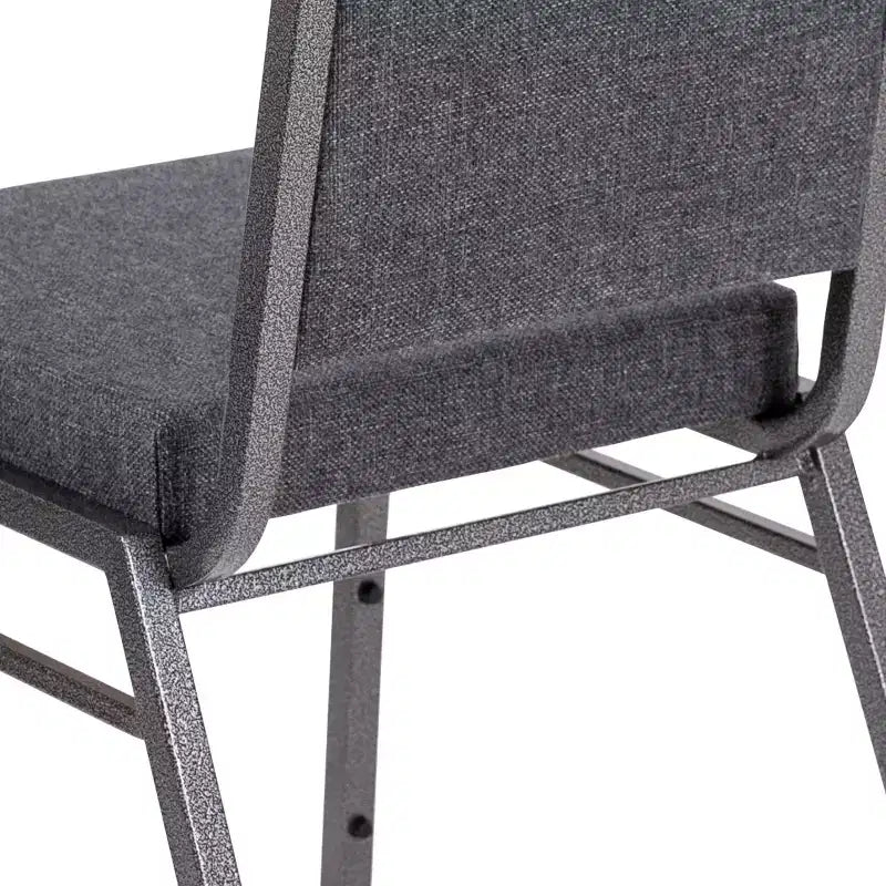 Chaise de banquet empilable à dossier carré de la série HERCULES avec structure Silvervein