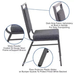 Chaise de banquet empilable à dossier carré de la série  avec structure