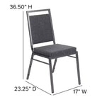 Chaise de banquet empilable à dossier carré de la série  avec structure