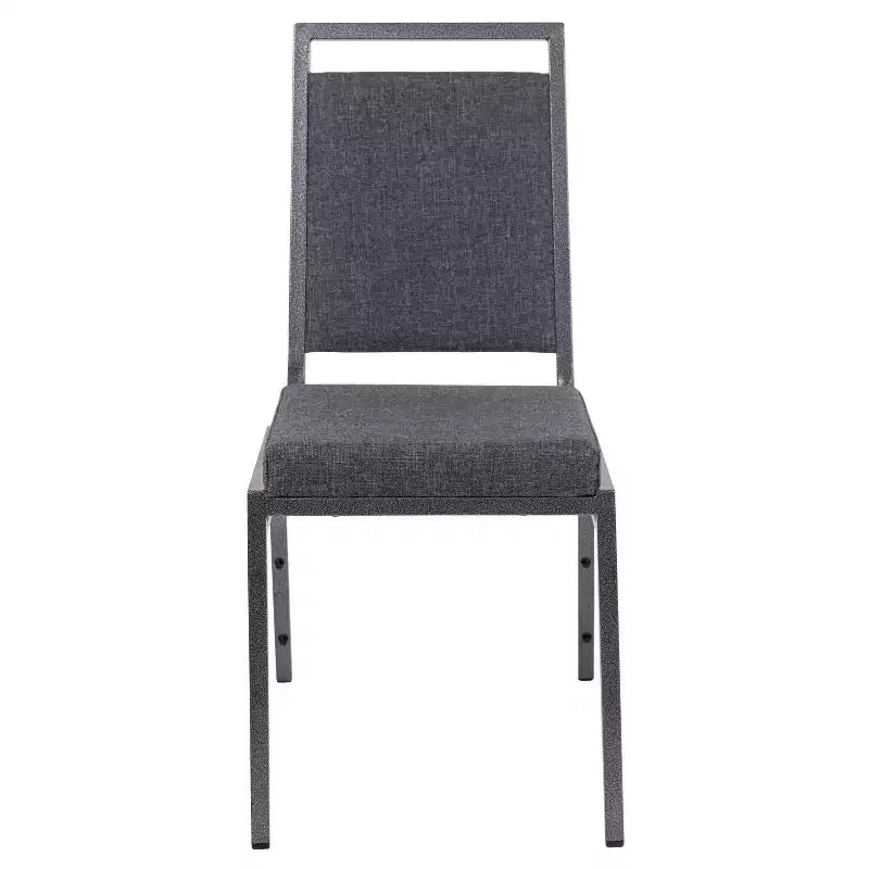 Chaise de banquet empilable à dossier carré de la série HERCULES avec structure Silvervein