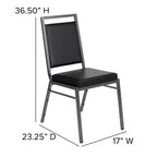Chaise de banquet empilable à dossier carré de la série  avec structure
