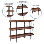 Étagère de rangement/bibliothèque 3 niveaux 35H, finition grain de bois rustique