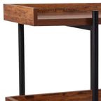 Étagère de rangement/bibliothèque 3 niveaux 35H, finition grain de bois rustique