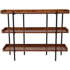 Étagère de rangement/bibliothèque 3 niveaux 35H, finition grain de bois rustique