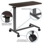 Table de lit ajustable à roulettes pour la maison et l'hôpital - Table de chevet roulante