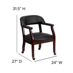 Fauteuil de conférence avec garniture cloutée et roulettes