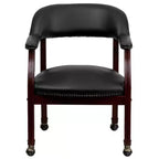 Fauteuil de conférence avec garniture cloutée et roulettes