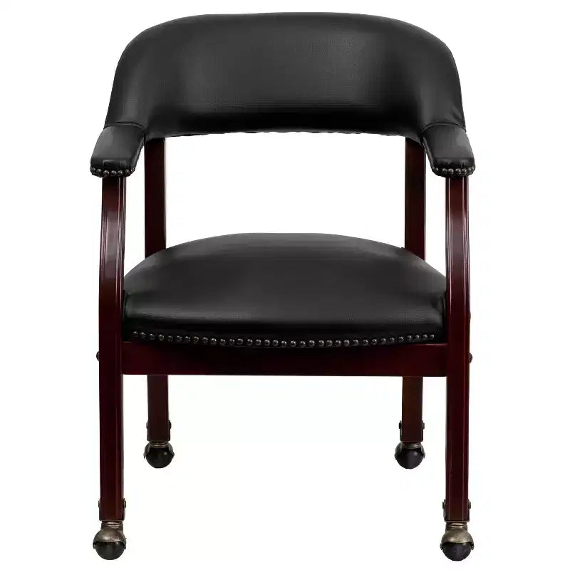 Fauteuil de conférence avec garniture cloutée et roulettes