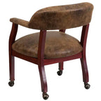Fauteuil de conférence avec garniture cloutée et roulettes