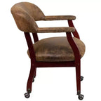 Fauteuil de conférence avec garniture cloutée et roulettes