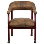 Fauteuil de conférence avec garniture cloutée et roulettes