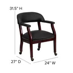 Fauteuil de conférence avec garniture cloutée et roulettes