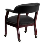 Fauteuil de conférence avec garniture cloutée et roulettes