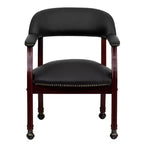 Fauteuil de conférence avec garniture cloutée et roulettes
