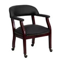 Fauteuil de conférence avec garniture cloutée et roulettes