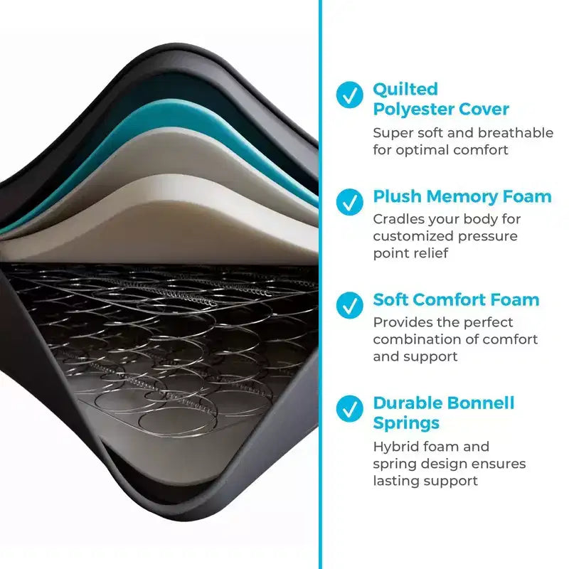 Matelas hybride en mousse à mémoire de forme gel de 30,5 cm