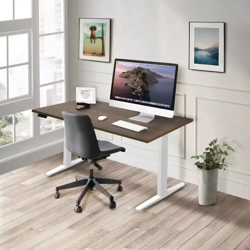 Bureau debout électrique à double moteur avec plateau de 140 cm, Adrift et blanc