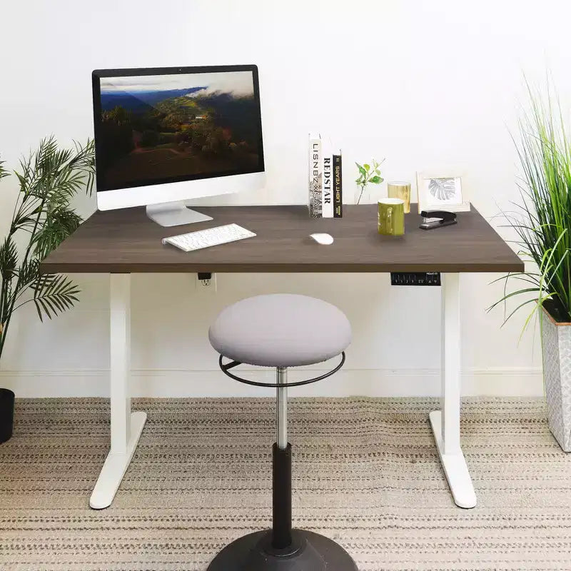 Bureau debout électrique à double moteur avec plateau de 140 cm, Adrift et blanc