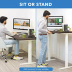 Bureau debout électrique à double moteur avec plateau de 140 cm, Adrift et blanc