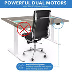 Bureau debout électrique à double moteur avec plateau de 140 cm, Adrift et blanc