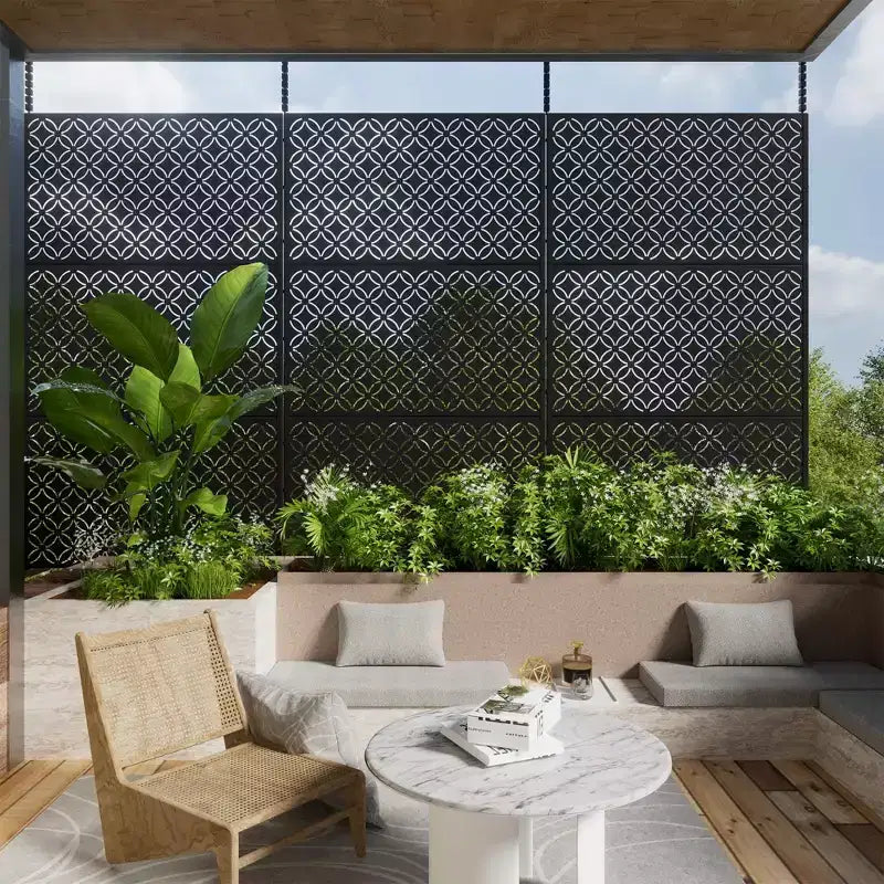Écran d'intimité extérieur en métal, autoportant, décoratif pour patio