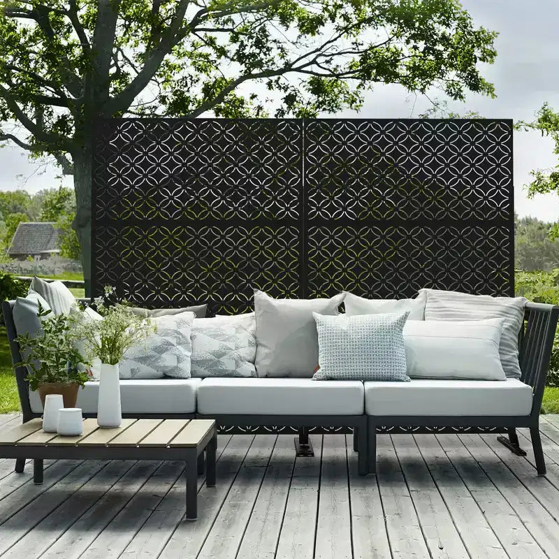 Écran d'intimité extérieur en métal, autoportant, décoratif pour patio